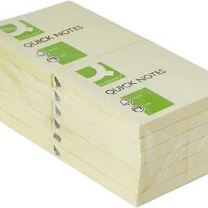 Q Connect Quick Notes 75x75mm Yellow 3x3