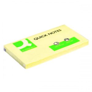 Q Connect Quick Notes 75x125MM Yellow3X5