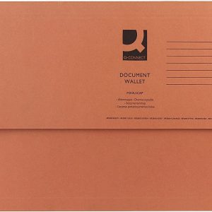 Q Connect Document Wallet F/Cap Orange