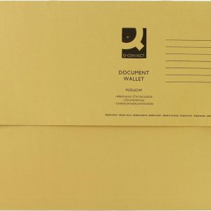 Q Connect Document Wallet F/Cap Yellow
