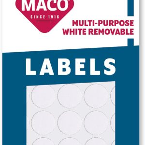 Maco Color Coding Round Labels 3/4 Whit Pk/1000