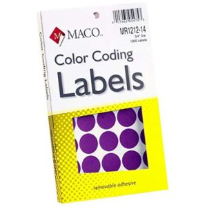 Maco Color Coding Round Labels 3/4 Pur Pk/1000