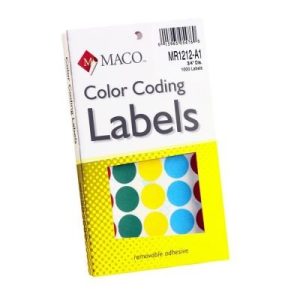Maco Color Coding Round Labels 3/4 Astd Pk/1000