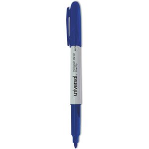 Unv Permanent Marker Blue Fine