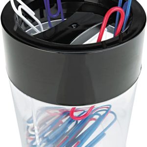 Unv Magnetic Paper Clip Dispenser Black
