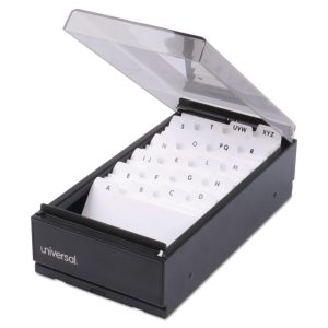 Unv Business Card Holder Black Holds 600