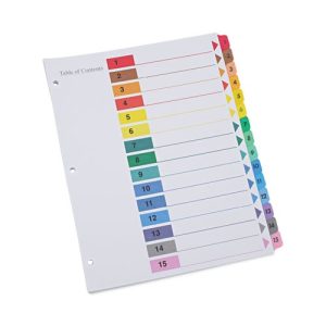 Unv Indexes 1-15 Coloured 6 Sets/Pk