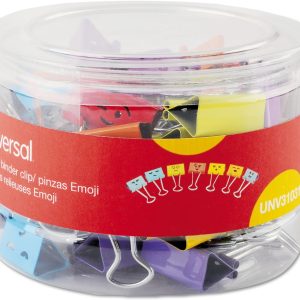 Unv Binder Clips Assorted Emoji