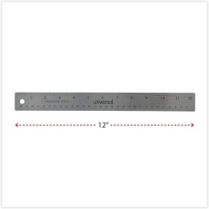 Unv Metal Ruler 12"