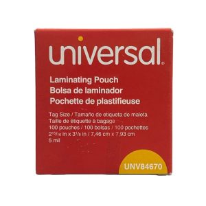Unv Laminating Pouch 2 15/16x4 1/8 Bx100