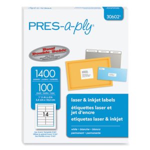 Avery Pres-a-ply Laser/Inkjet Label 1 1/3 x 4 Wh