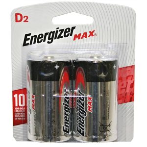 Energizer Batteries D Pk/2