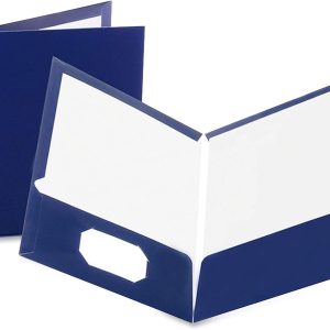 Oxford Twin Pocket Lam Folder 8.5x11 Nav