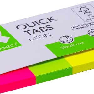 Q Connect Quick Tabs 20x50 Neon