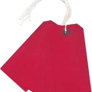 Q Connect Strung Tag 120mmx60mm Red