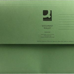 Q Connect Document Wallet F/Cap Green