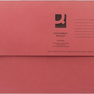 Q Connect Document Wallet F/Cap Red