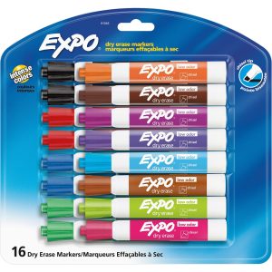 Expo Dry Erase L/Odor Marker 16's Ast