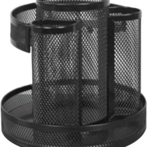Unv Mesh Rotary Desk Organizer Black