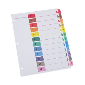 Unv Indexes 1-12 Coloured 6 Sets/Pk