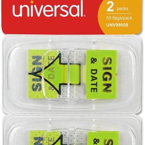 Unv Tape Flag Sign & Date Green