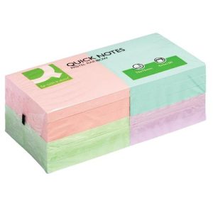 Q Connect Quick Notes 3 x 3 Pastel Cols