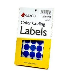 Maco Color Coding Round Labels 3/4 D/Blu Pk/1000