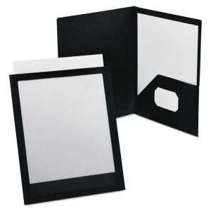 Oxford Twin Pocket View Folder 8.5x11 Black