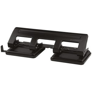 Q Connect 4 Hole Paper Punch Black