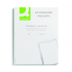 Q Connect Punched Pocket A4 Frosted
