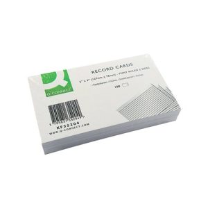 Q Connect Record Cards 5 x 3 Ruled