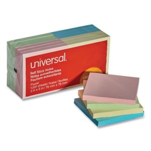 Unv Stick Note 3x3 Assorted Colours