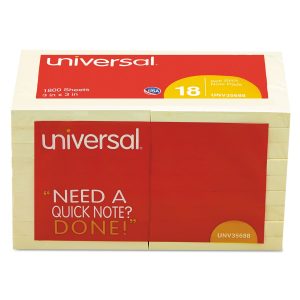 Unv Stick Note 3 x 3 Yellow