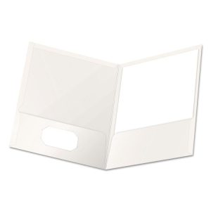 Oxford Twin Pocket Lam Folder 8.5x11 White