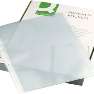 Q Connect Punched Pocket A4 Clear Pk/100