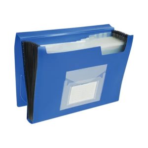 Q Connect Plastic Exp File 13 Pocket Blu