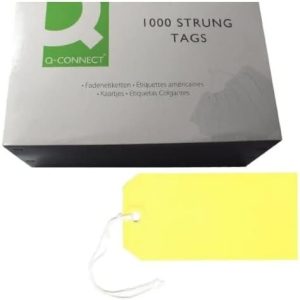 Q Connect Strung Tag 120mmx60mm Yellow