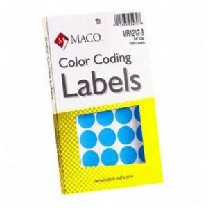 Maco Color Coding Round Labels 3/4 L/Blu Pk/1000