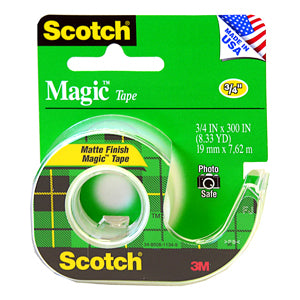 Scotch Magic Tape 3/4" x 300" W/Disp.