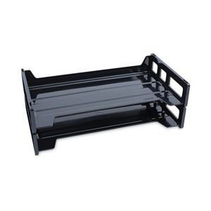 Unv Stacking Letter Tray Black Legal 2PK