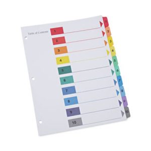 Unv Indexes 1-10 Coloured 6Sets/Pk