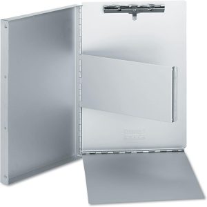 Unv Metal Document Clipboard Box Silver Lettersize