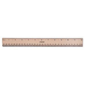 Unv Double Edge Wood Ruler 12"